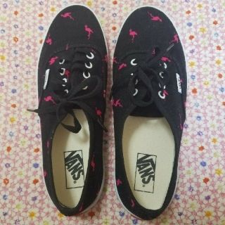 ヴァンズ(VANS)のVANS　スニーカー　黒　フラミンゴ　ピンク(スニーカー)