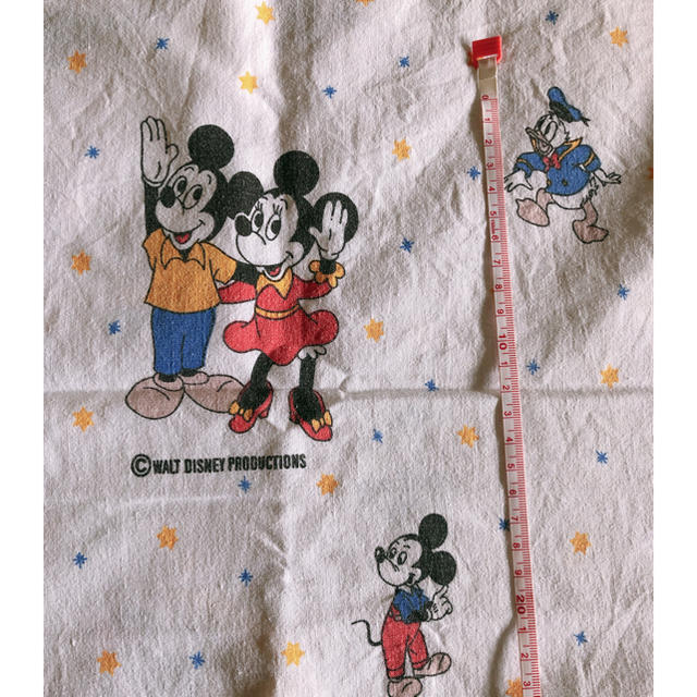 Disney(ディズニー)のミキミニ　ビンテージシーツ　レア柄 ハンドメイドの素材/材料(生地/糸)の商品写真