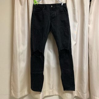 フィアオブゴッド(FEAR OF GOD)の 田田 様 専用 スキニーダメージジーンズ 黒 mnml fog風(デニム/ジーンズ)