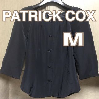 パトリックコックス(PATRICK COX)のPATRICK COX 黒  ブラウス コットン入 温かい M(シャツ/ブラウス(長袖/七分))