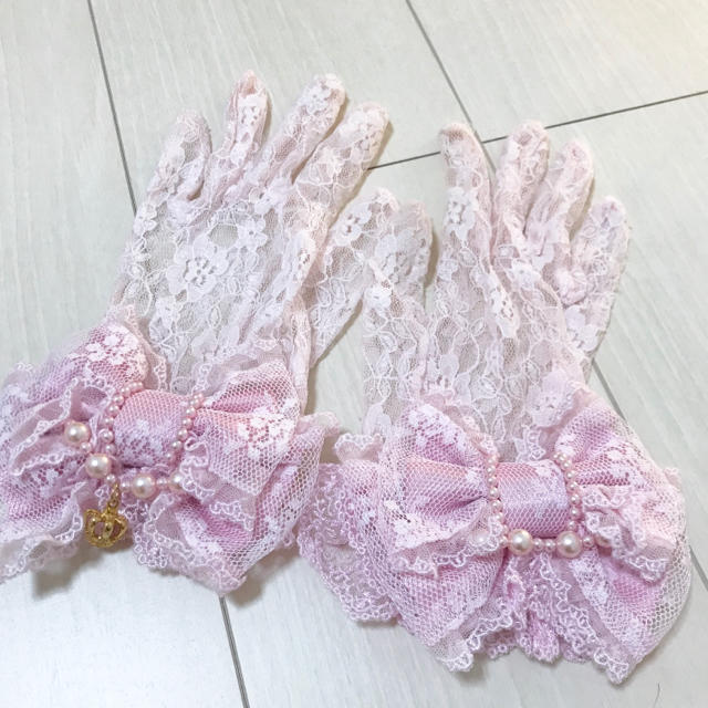 Angelic Pretty(アンジェリックプリティー)のAngelicPretty レース手袋 ピンク レディースのファッション小物(手袋)の商品写真