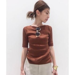 アパルトモンドゥーズィエムクラス(L'Appartement DEUXIEME CLASSE)の【美品】アパルトモン　ボートネック RIB KNIT(ニット/セーター)