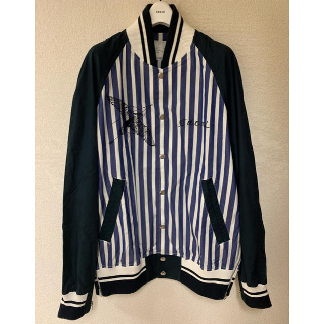 【新品定価74520円】19ss sacai×dr.woo ストライプブルゾン