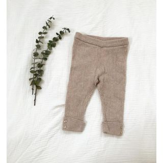 ザラキッズ(ZARA KIDS)のzara babyニットリブパンツ　ザラベビー　zara mini ベージュ68(パンツ)