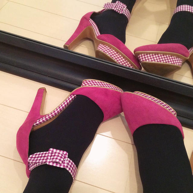 Lily Brown(リリーブラウン)のLilyBrown♡ギンガムパンプス レディースの靴/シューズ(ハイヒール/パンプス)の商品写真