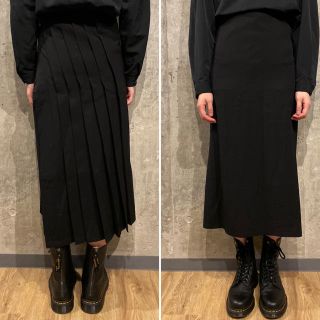 ヨウジヤマモト(Yohji Yamamoto)の美品 ヨウジヤマモト ウールギャバ バックプリーツ ロングスカート ［482］(ロングスカート)