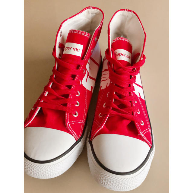 ハイカット スニーカー 赤 メンズの靴/シューズ(スニーカー)の商品写真
