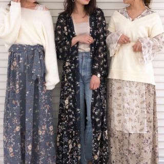 ミスティック(mystic)の花柄シフォンワンピース(ロングワンピース/マキシワンピース)