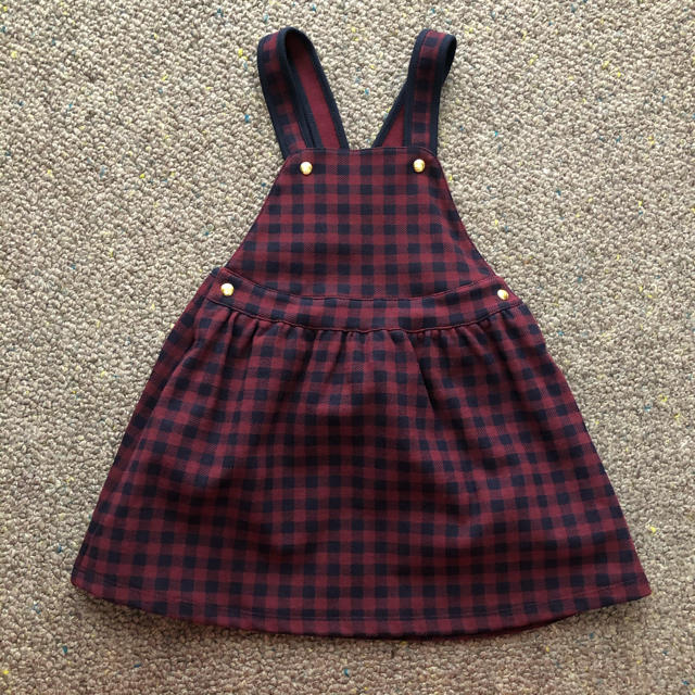 PETIT BATEAU(プチバトー)のプチバトー 24m(86㎝) チェック ジャンパースカート キッズ/ベビー/マタニティのキッズ服女の子用(90cm~)(スカート)の商品写真