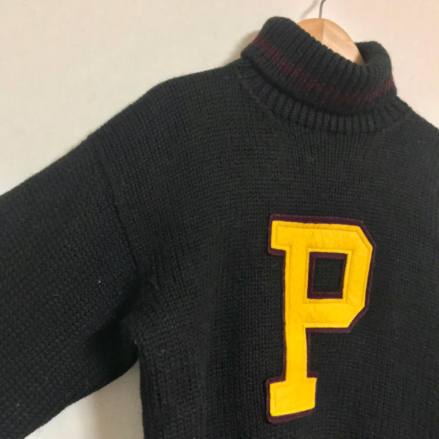 POLO RALPH LAUREN(ポロラルフローレン)のラルフローレン　ポロフェルト刺繍ワッペン　タートルネックウールニット　セーター メンズのトップス(ニット/セーター)の商品写真