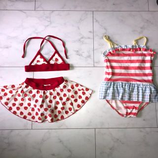 プティマイン(petit main)の子供服　水着　サイズ95. 110セット(水着)