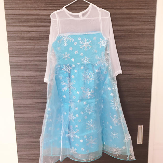 専用！エルサドレス100 キッズ/ベビー/マタニティのキッズ服女の子用(90cm~)(ドレス/フォーマル)の商品写真