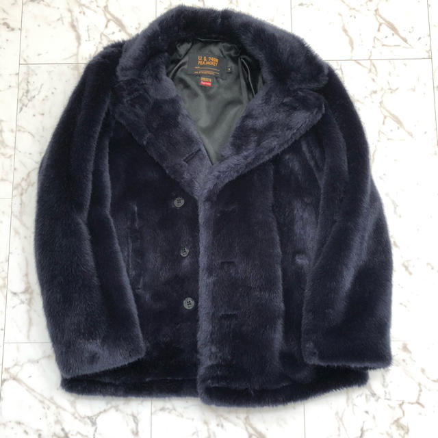 17aw Supreme/Schott Faux Fur Peacoat