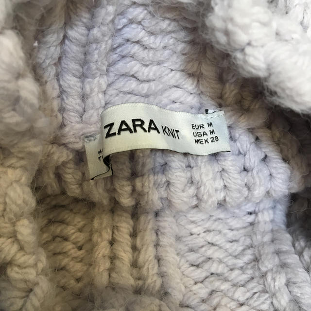 ZARA(ザラ)のZARA ケーブルニット セーター オーバーサイズ パープル レディースのトップス(ニット/セーター)の商品写真