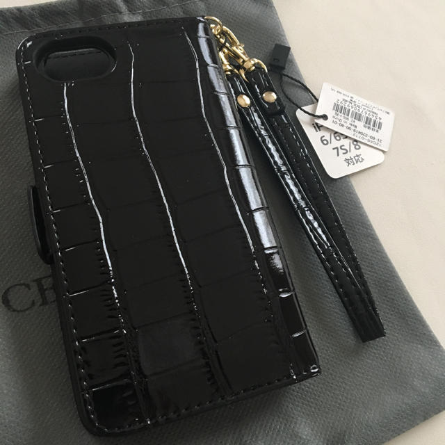 CECIL McBEE(セシルマクビー)の新品 セシルマクビー クロコ型 手帳型 iPhoneケース ブラック 黒 スマホ/家電/カメラのスマホアクセサリー(iPhoneケース)の商品写真