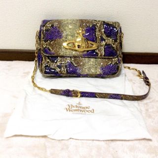 ヴィヴィアンウエストウッド(Vivienne Westwood)のchiii様専用　ヴィヴィアン　パイソン柄　ショルダーバッグ　紫(ショルダーバッグ)