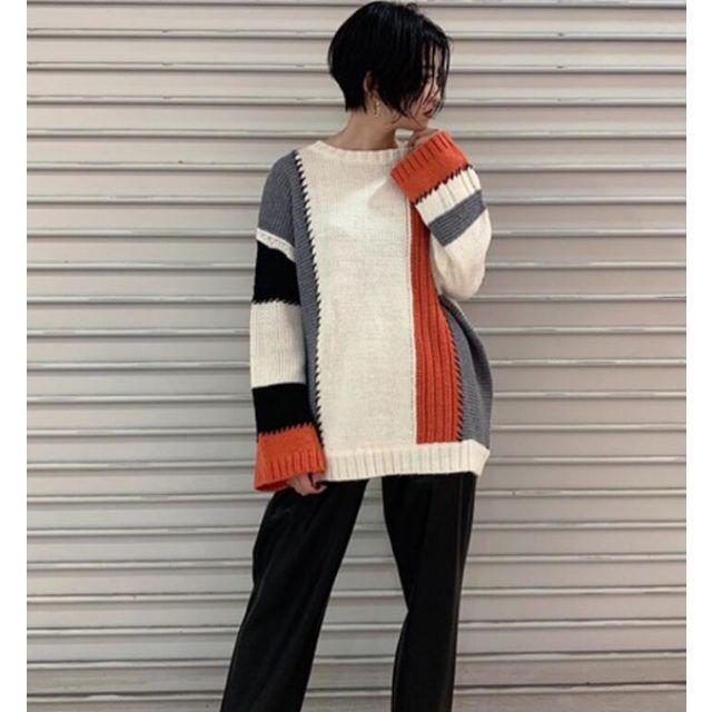 moussy(マウジー)のMOUSSY(マウジー)  COLOR PATCH WORK KNIT レディースのトップス(ニット/セーター)の商品写真