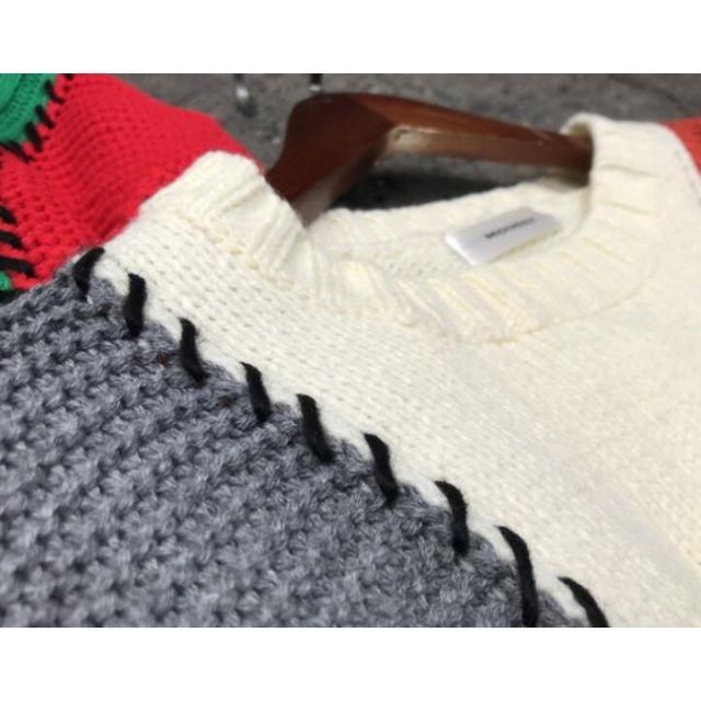 moussy(マウジー)のMOUSSY(マウジー)  COLOR PATCH WORK KNIT レディースのトップス(ニット/セーター)の商品写真