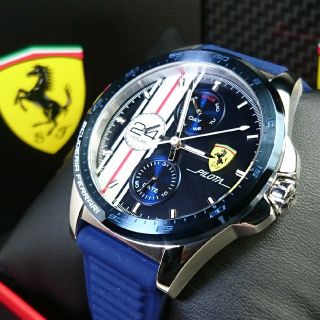 フェラーリ(Ferrari)の新品∮最新型New★国内未販売☆公式・フェラーリ【ピロータ】メタリックネイビー∮(腕時計(アナログ))