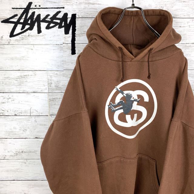 激レア 90s ステューシー STUSSY パーカー デカロゴ USA製