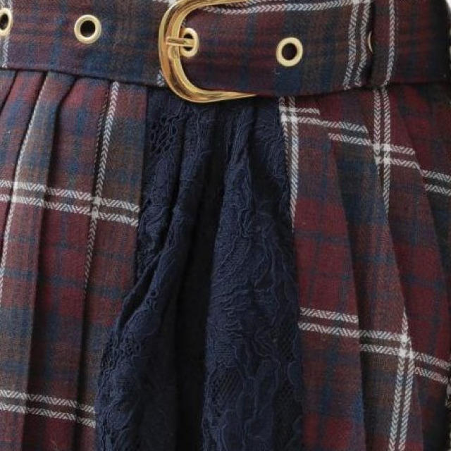 LIZ LISA(リズリサ)の配色チェックプリーツスカート　ネイビー レディースのスカート(ロングスカート)の商品写真
