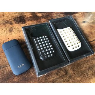 アイコス(IQOS)のiQOS アイコス IQOS ケース ブラック×シルバースタッズ(タバコグッズ)