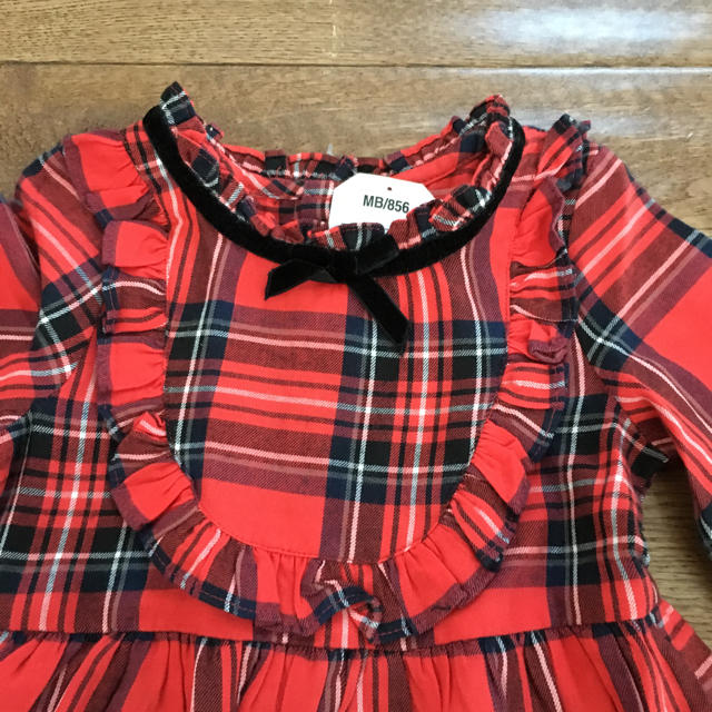 NEXT(ネクスト)の新品♡next♡チェック柄ワンピース 赤 90 キッズ/ベビー/マタニティのキッズ服女の子用(90cm~)(ワンピース)の商品写真