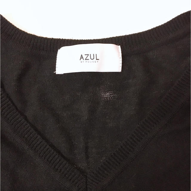 AZUL by moussy(アズールバイマウジー)のAZUL 黒Vネックニット Mサイズ レディースのトップス(ニット/セーター)の商品写真