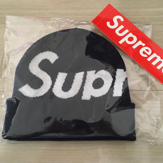 Supreme Big Logo Beanie  ビーニー ネイビー 19AW