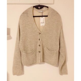 ザラ(ZARA)のZARA★新品未使用‼︎ニット★リネン素材★ニットカーデ★べっ甲ボタン(カーディガン)