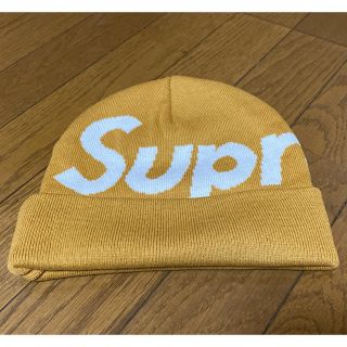 シュプリーム(Supreme)のシュプリーム ビーニー ビックロゴ ダークゴールド 国内正規品 ニット(ニット帽/ビーニー)