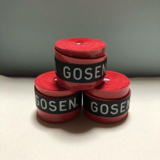 ゴーセン(GOSEN)のGOSENグリップテープ 赤3個(バドミントン)