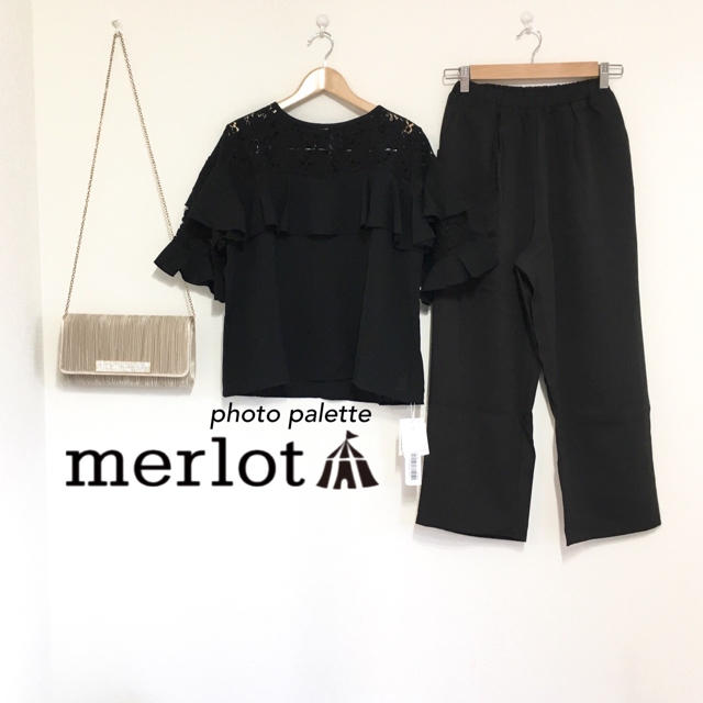 merlot(メルロー)の結婚式 お呼ばれ メルロープリュス セットアップ パンツドレス リボン レディースのフォーマル/ドレス(その他ドレス)の商品写真