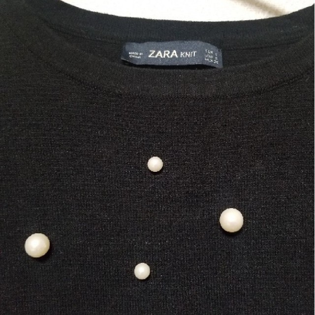 ZARA(ザラ)のZARA 半袖　パールニット レディースのトップス(ニット/セーター)の商品写真