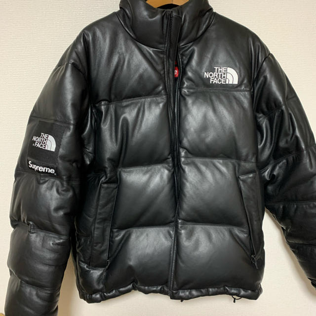 Lサイズ SUPREME TNF Leather Nuptse Jacket