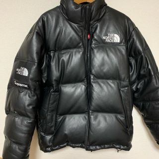 シュプリーム(Supreme)のLサイズ SUPREME TNF Leather Nuptse Jacket(ダウンジャケット)