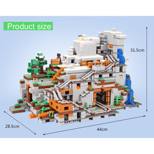 Lego(レゴ)のマインクラフト レゴ互換 ブロック　山の洞窟 キッズ/ベビー/マタニティのおもちゃ(積み木/ブロック)の商品写真