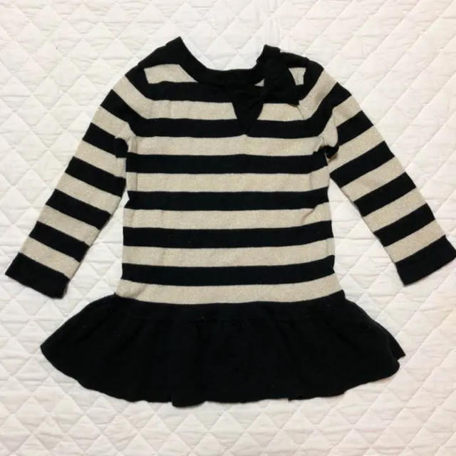 babyGAP(ベビーギャップ)の♡ babygap ラメ入ボーダーワンピース 90 ♡ キッズ/ベビー/マタニティのキッズ服女の子用(90cm~)(ワンピース)の商品写真