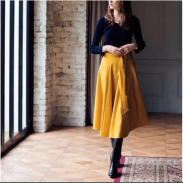 Mila Owen(ミラオーウェン)のミラオーウェン  ウールギャザースカート レディースのスカート(ひざ丈スカート)の商品写真