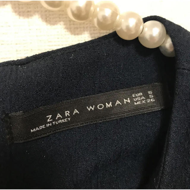 ZARA(ザラ)のザラ ワンピース ネイビー S レディースのワンピース(ひざ丈ワンピース)の商品写真