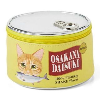 フェリシモ(FELISSIMO)の新品 猫の缶詰め風 大きめポーチ(ポーチ)