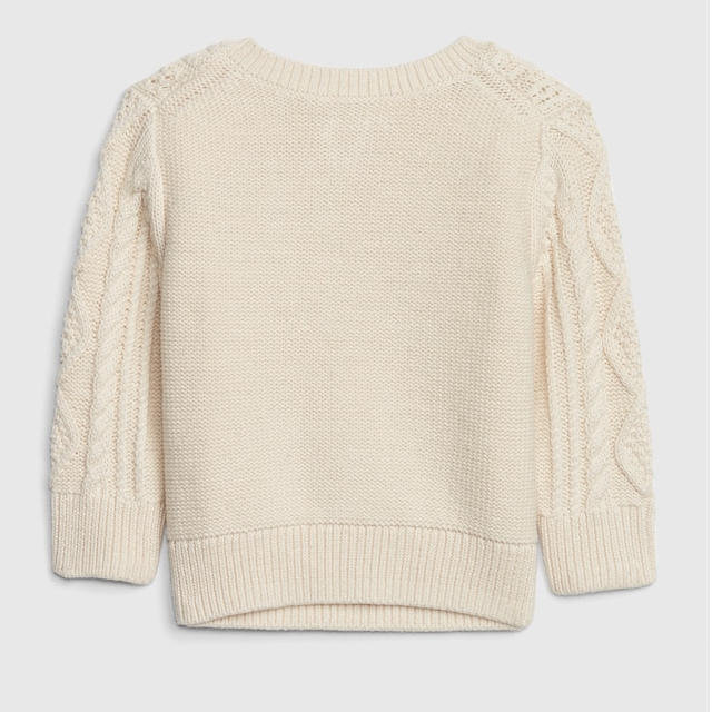 babyGAP(ベビーギャップ)の『新品』babyGap ユニセックス 綿ニットケーブルセーター 80㎝サイズ キッズ/ベビー/マタニティのベビー服(~85cm)(ニット/セーター)の商品写真