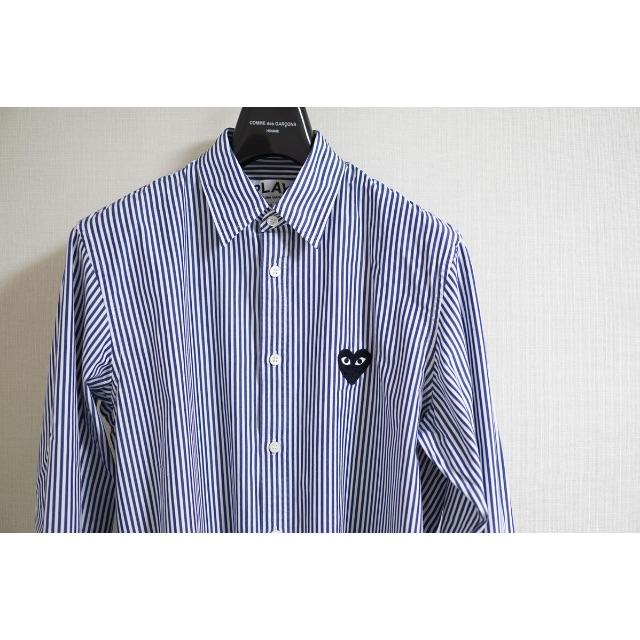 PLAY Comme DES Garcons ストライプ 製品洗いシャツ S