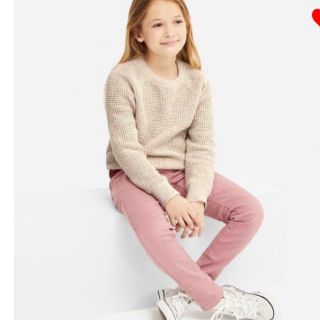 ユニクロ(UNIQLO)のUNIQLO KIDSワッフルクルーネックセーター＊ニット＊グレー 150新品(ニット)