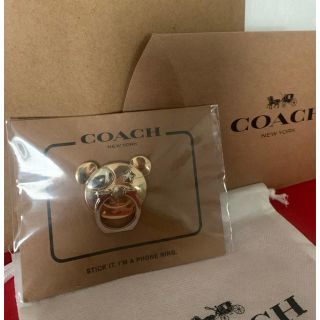 コーチ(COACH)の新品未使用♡COACHスマホリングくまちゃん♪̊̈♪̆̈(その他)