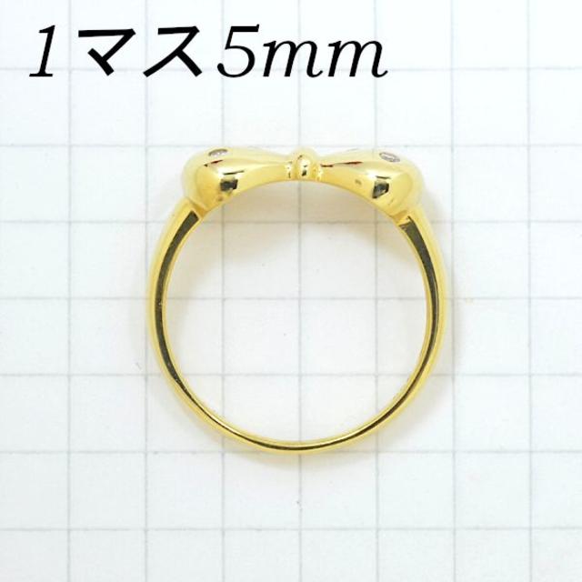 K18ダイヤモンド0.08ctリング リボンモチーフ DM081 レディースのアクセサリー(リング(指輪))の商品写真