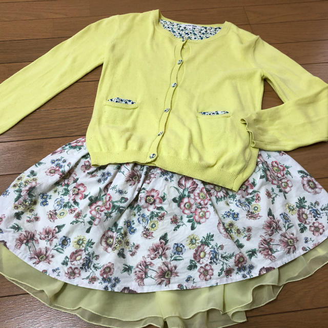 GLOBAL WORK(グローバルワーク)のカーディガン　スカート　キッズ　GLOBAL WORK XLサイズ キッズ/ベビー/マタニティのキッズ服女の子用(90cm~)(カーディガン)の商品写真