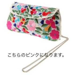 マーキュリーデュオ(MERCURYDUO)のMercury duo flower embroidery pouch ピンク(ポーチ)