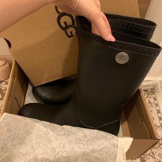 アグ(UGG)の【新品】UGG レインブーツ ブラック 23cm(レインブーツ/長靴)