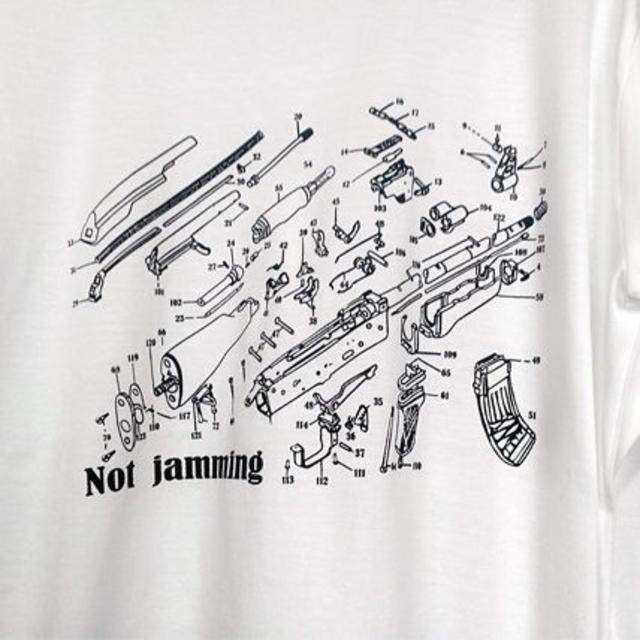 長袖【Not jamming】★AK47/カラシニコフ★ホワイト★M~XL メンズのトップス(Tシャツ/カットソー(七分/長袖))の商品写真